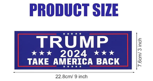 Trump 2024 Sticker 9" x  3" - Blue - Pack of 3