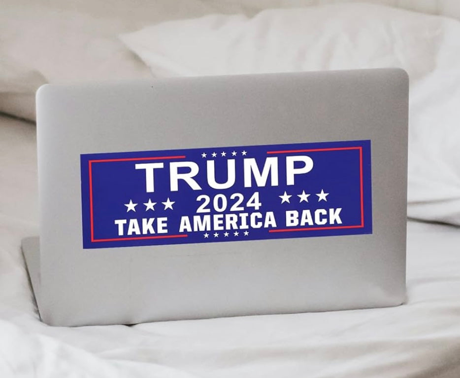 Trump 2024 Sticker 9" x  3" - Blue - Pack of 3