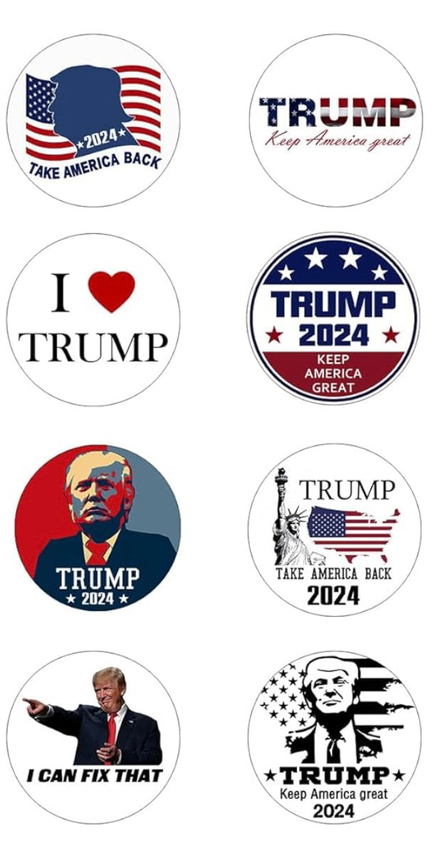 Trump 2024 Round Sticker 12-Pack