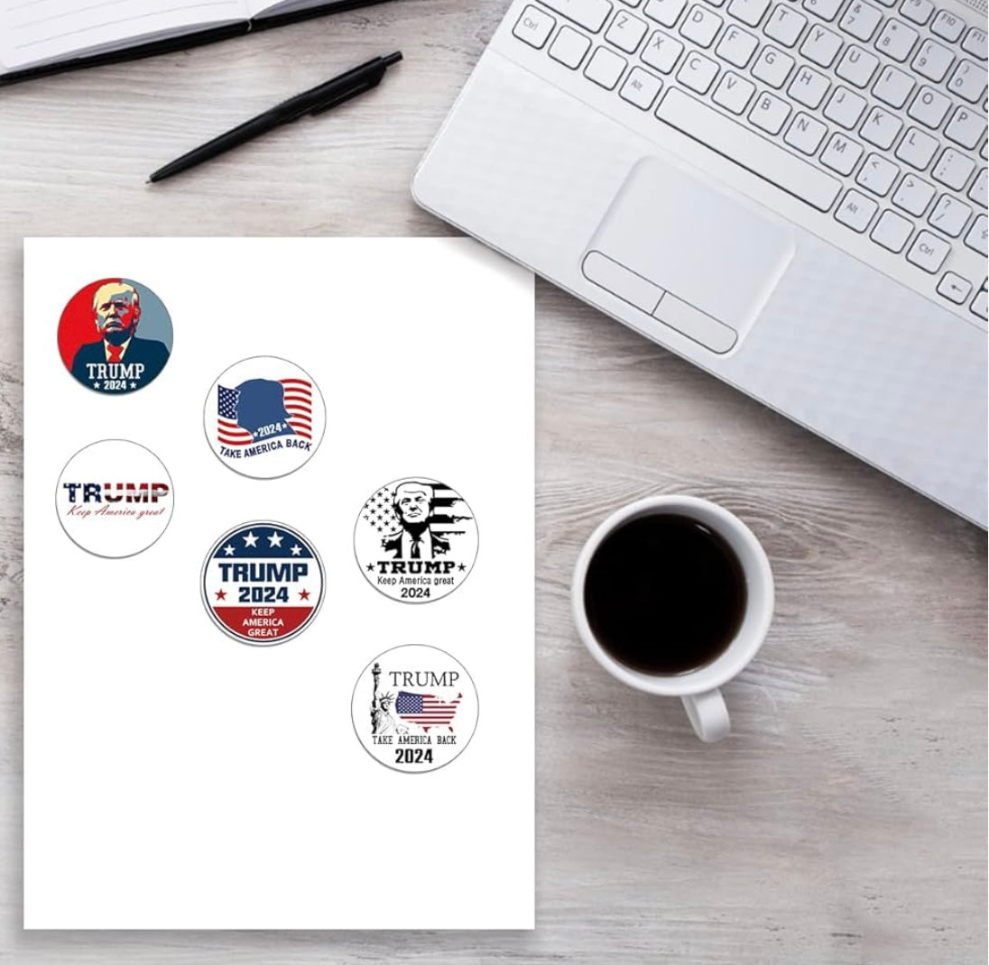 Trump 2024 Round Sticker 12-Pack