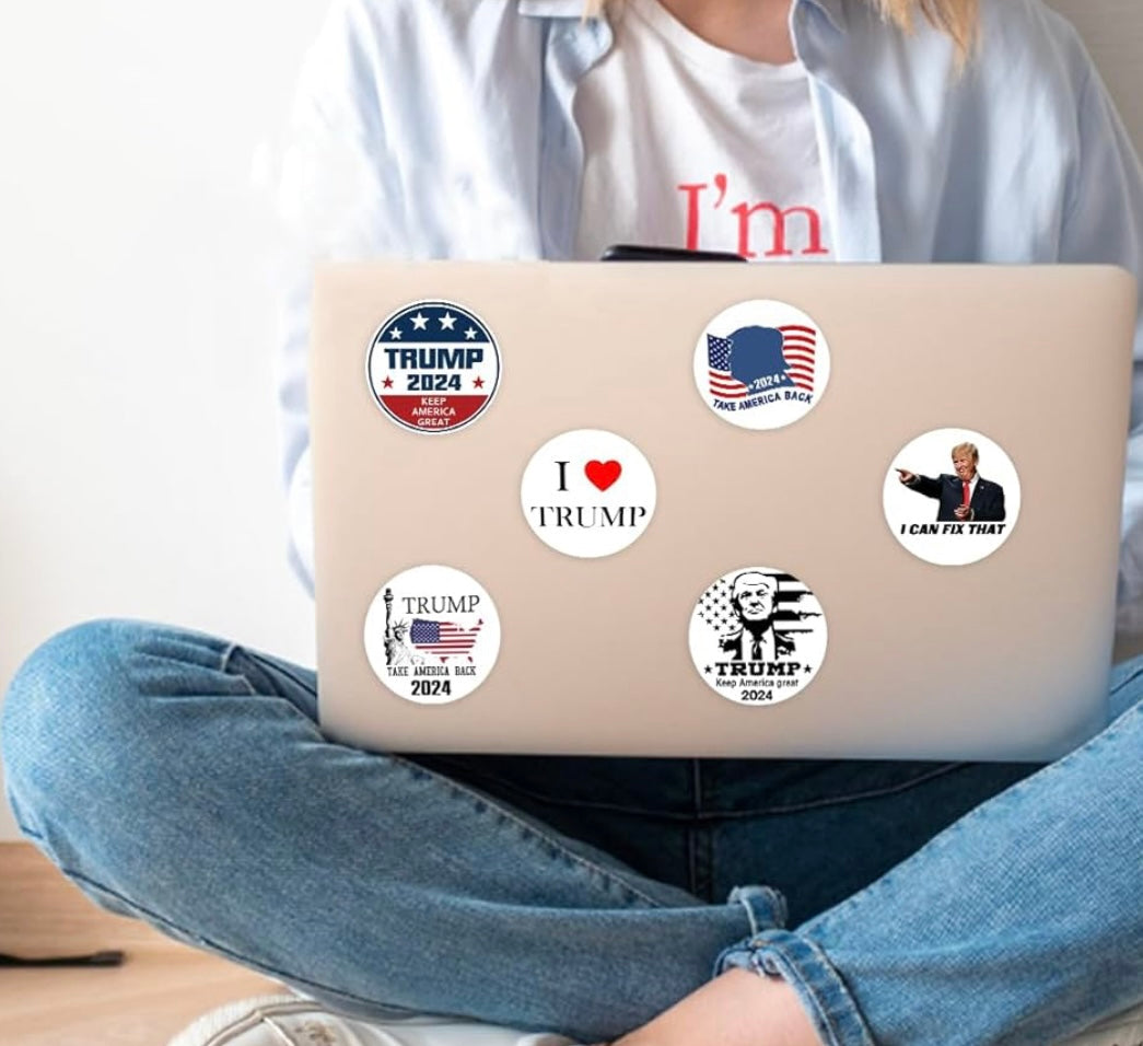 Trump 2024 Round Sticker 12-Pack