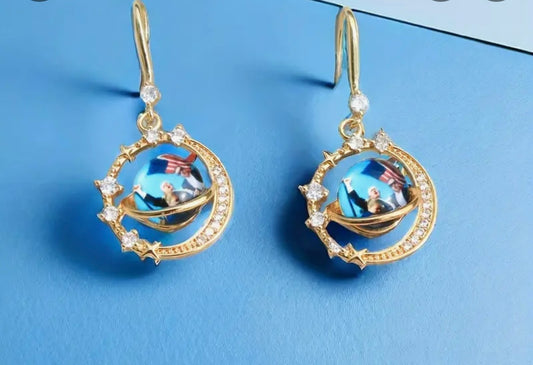 Trump Fight Iconic Photo Globe Earrings